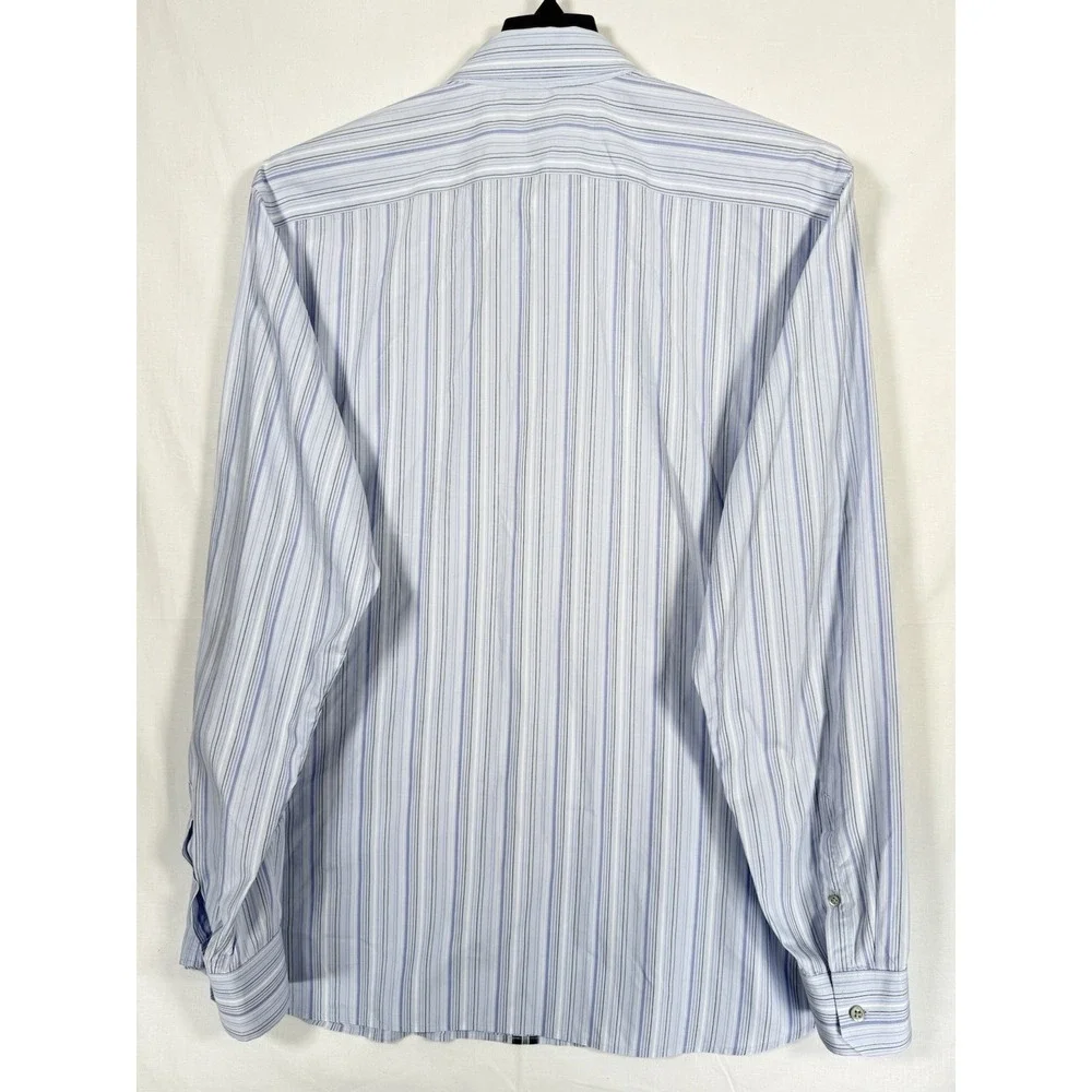Banana Republic Striped‎ Long Sleeve Men's 17-17.5 XL Button Down Shirt Purple